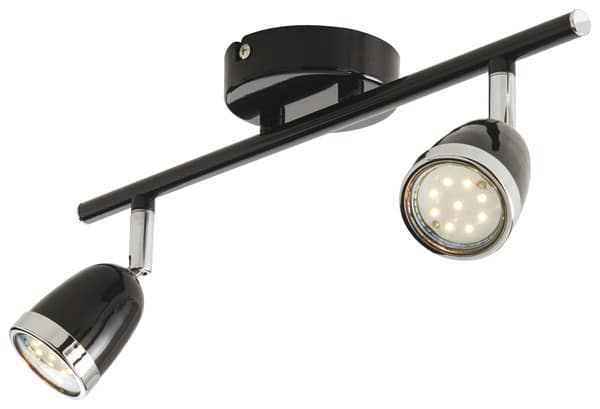 Spot 2 lumières apheliotes noir gu10 (guib2tbb) - Colours - Brico Dépôt