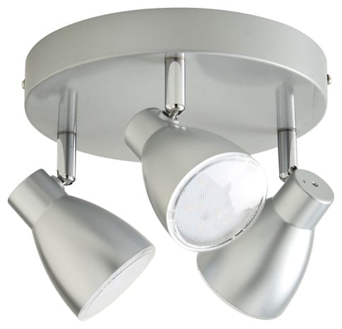  PLAFONNIER  3 SPOTS LED  INT GR  SILVER SS1C053R1 Brico  