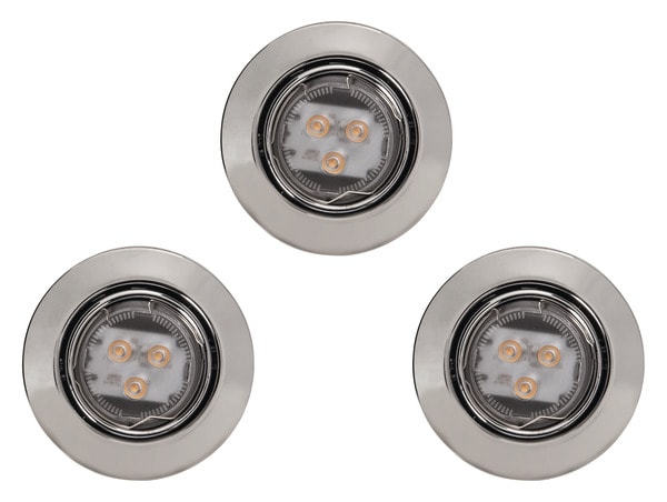 Lot de 3 spots orientables chrome GU10  - Brico Dépôt