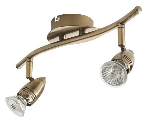 Spot 2 lumières antic brass gu10 (aspis 16c-2a) - Colours - Brico Dépôt