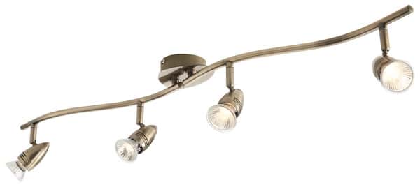 Spot 4 lumières aspis antic brass gu10 - Colours - Brico Dépôt