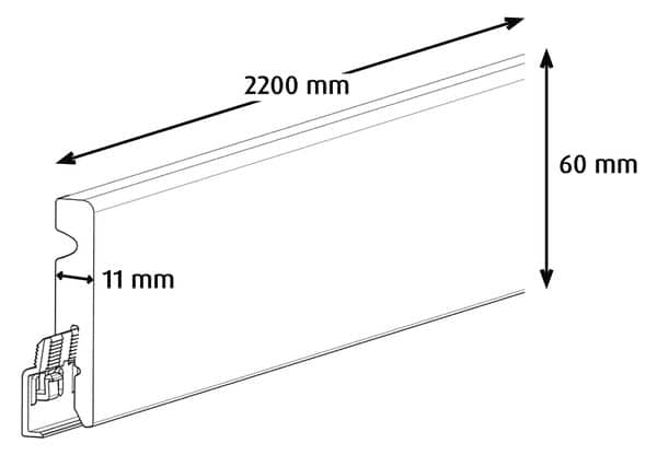 Plinthe décor imitation chêne 3 frises L. 220 x - H. 6 cm x Ép. 11 mm - GoodHome - Brico Dépôt