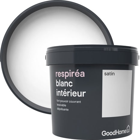 Peinture intérieure Satin Blanc Respiréa 5 L - GoodHome - Brico Dépôt