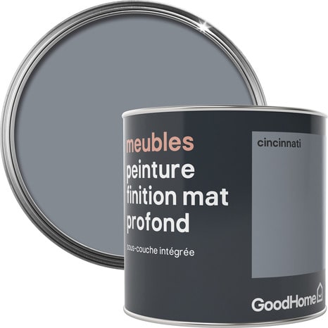 Peinture de rénovation meubles aspect mat profond gris Cincinnati 0,5 l - GoodHome - Brico Dépôt