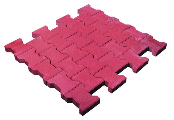 Pave De Jardin En Beton Rouge Forme I 16 5 X 19 8 Cm Ep 4