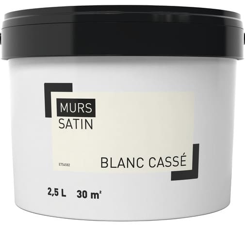 Peinture murale intérieure acrylique Satin Blanc cassé 2.5 L - Brico Dépôt