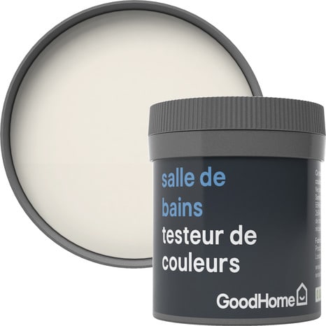 Testeur peinture salle de bains acrylique satin blanc Ottawa 50 ml - GoodHome - Brico Dépôt