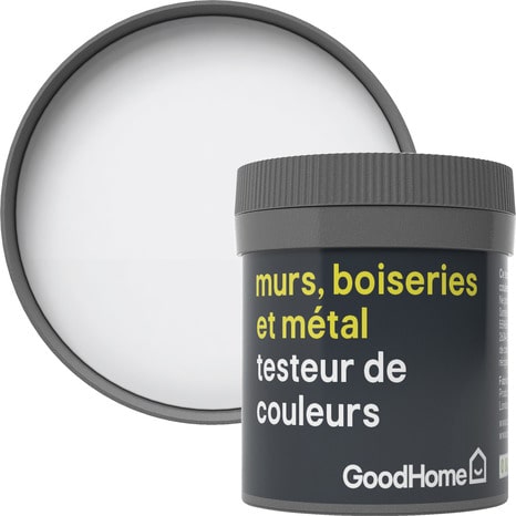 Testeur Peinture haute résistance murs, boiseries et métal intérieure acrylique Mat Blanc North Pole 50 ml - GoodHome - Brico Dépôt