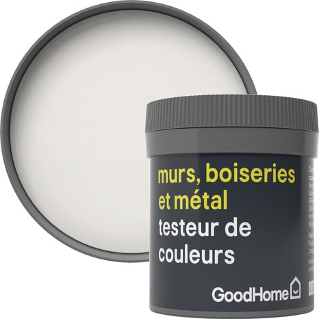 Testeur Peinture haute résistance murs, boiseries et métal intérieure acrylique Mat Blanc Fairbanks 50 ml - GoodHome - Brico Dépôt