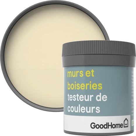 Testeur Peinture murs et boiseries intérieure acrylique Satin Blanc Toronto 50 ml - GoodHome - Brico Dépôt