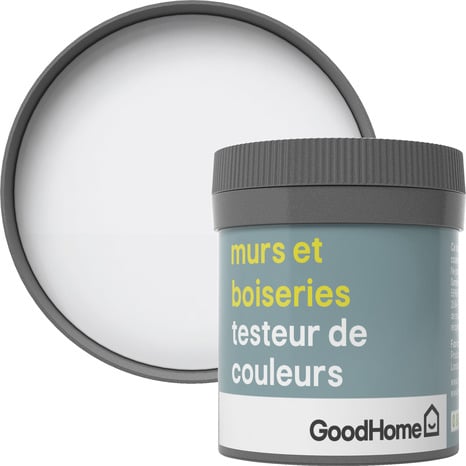 Testeur Peinture murs et boiseries intérieure acrylique Satin Blanc North Pole 50 ml - GoodHome - Brico Dépôt