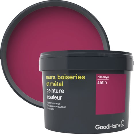 Peinture haute résistance murs, boiseries et métal intérieure acrylique Satin Rose Himonya 2.5 L - GoodHome - Brico Dépôt