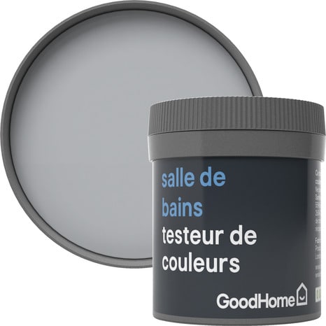 Testeur peinture salle de bains acrylique satin gris Brooklyn 50 ml - GoodHome - Brico Dépôt