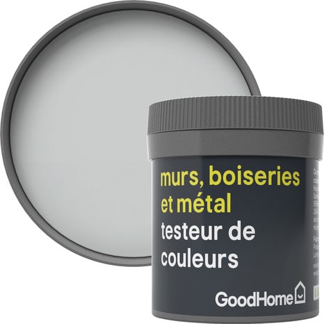 Testeur Peinture haute résistance murs, boiseries et métal intérieure acrylique Mat Gris Hempstead 50 ml - GoodHome - Brico Dépôt