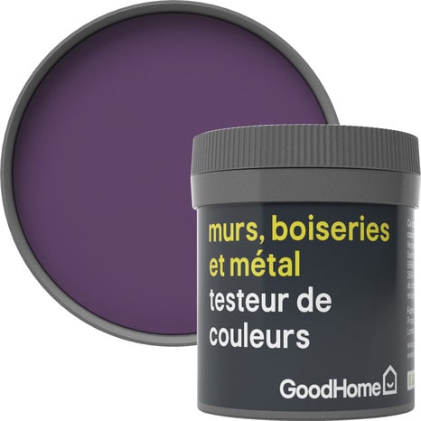 Testeur Peinture haute résistance murs, boiseries et métal intérieure acrylique Mat Violet Shizuoka 50 ml - GoodHome - Brico Dépôt