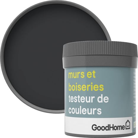 Testeur Peinture murs et boiseries intérieure acrylique Satin Noir Liberty 50 ml - GoodHome - Brico Dépôt