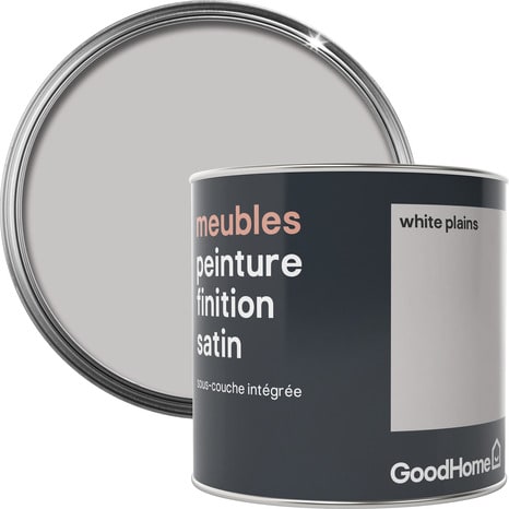 Peinture de rénovation meubles acrylique satin blanc White Plains 0,5 L - GoodHome - Brico Dépôt