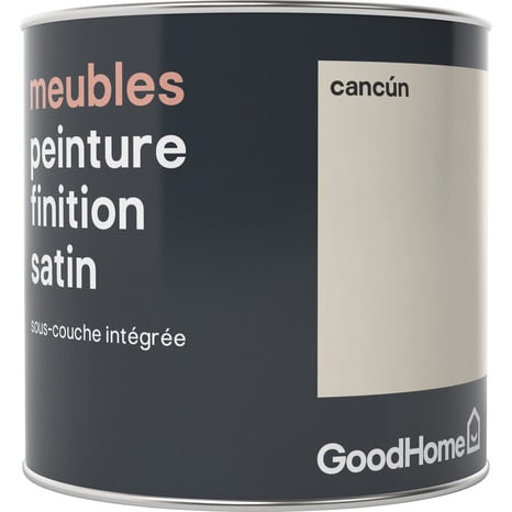 Peinture de rénovation meubles acrylique satin beige Cancún 0,5 L - GoodHome - Brico Dépôt