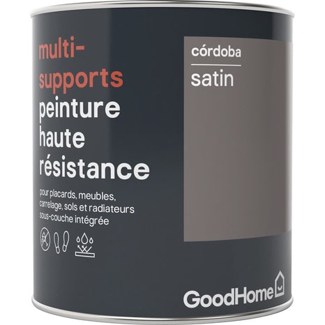 Peinture haute résistance multi-supports acrylique satin marron Córdoba 0,75 L - GoodHome - Brico Dépôt