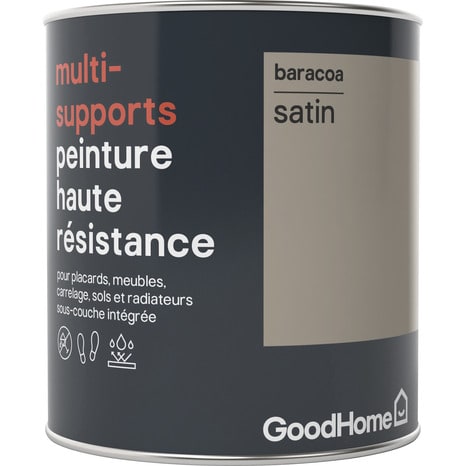 Peinture haute résistance multi-supports acrylique satin marron Baracoa 0,75 L - GoodHome - Brico Dépôt