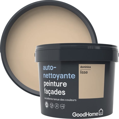 Peinture façade autonettoyante premium Dominica 10 L - GoodHome - Brico Dépôt