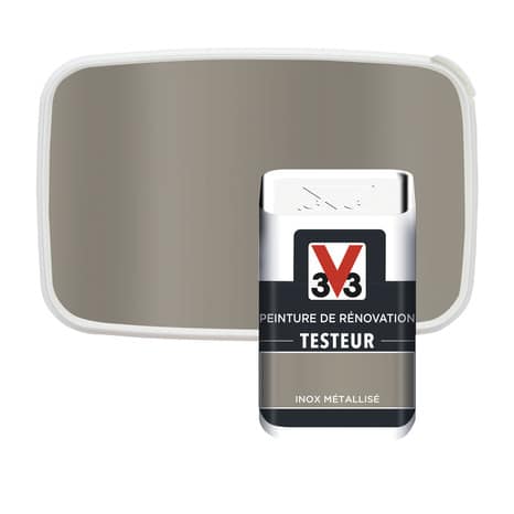 Testeur peinture de rénovation acrylique métallisé inox 50 ml - V33 - Brico Dépôt