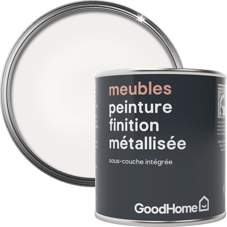 Peinture de rénovation meubles acrylique métallisé blanc Casablanca 125 ml - GoodHome - Brico Dépôt