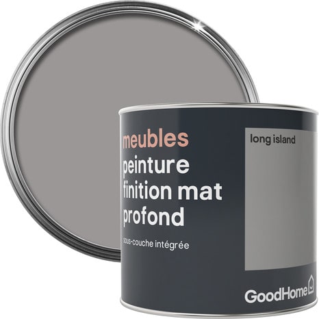 Peinture de rénovation meubles acrylique mat profond gris Long Island 0,5 L - GoodHome - Brico Dépôt