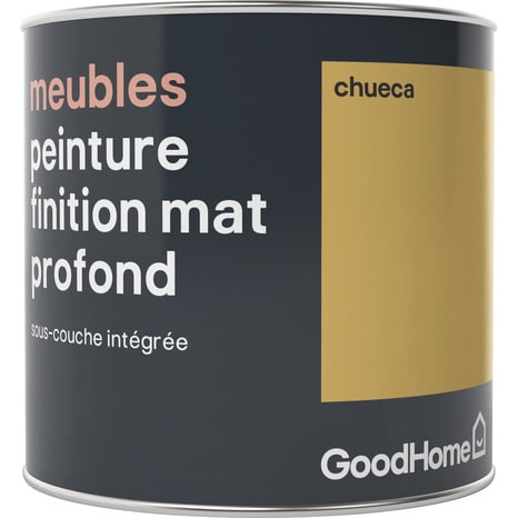 Peinture de rénovation meubles acrylique mat profond jaune Chueca 0,5 L - GoodHome - Brico Dépôt