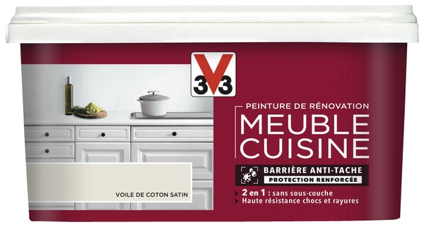 Peinture de rénovation meubles cuisine acrylique satin voile de coton 2 L - V33 - Brico Dépôt