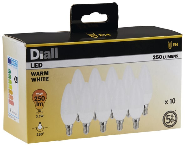 Lot de 10 ampoules LED E14 - Diall - Brico Dépôt