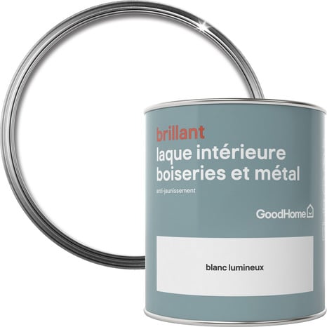 Peinture boiseries et métal intérieure Blanc Lumineux brillant 0.75 L - GoodHome - Brico Dépôt