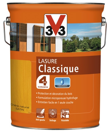 Lasure classique ton chêne naturel 5 L - V33 - Brico Dépôt