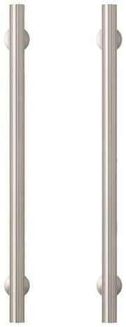 Lot de 2 poignées effet nickel argent brossé "Sumac" L 24,2 cm - GoodHome - Brico Dépôt