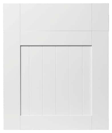 Façade 1 porte + 1 tiroir "Alpinia" blanc l.59,7 x h.71,5 cm - GoodHome - Brico Dépôt