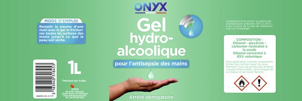 Gel mains hydroalcoolique Onyx 5L