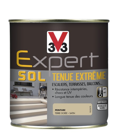 Peinture pour sol extérieur tenue extrême Terre Ocrée 500 ml - V33 - Brico Dépôt