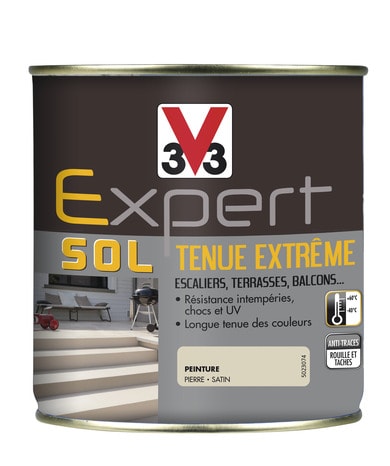 Peinture pour sol extérieur tenue extrême Pierre 500 ml - V33 - Brico Dépôt