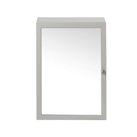 Armoire de salle de bains avec miroir "Perma" - Gris - L.50 x H.70 x P.15 cm - GoodHome - Brico Dépôt