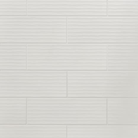 Décor mural "Textile" blanc - l. 20 x L. 60 cm - GoodHome - Brico Dépôt