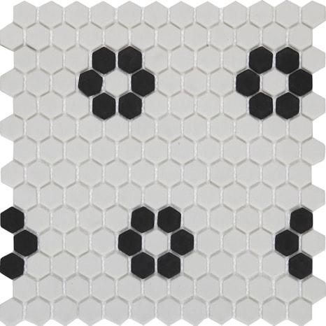 Mosaïque "Glina" noir/blanc - l. 30 x L. 30 cm - GoodHome - Brico Dépôt