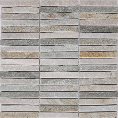 Mosaïque sol/mur pierre naturelle "Quartzite" mix beige - l. 30 x L. 30 cm - GoodHome - Brico Dépôt