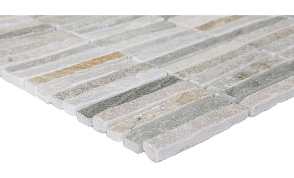 Mosaïque sol/mur pierre naturelle "Quartzite" mix beige - l. 30 x L. 30 cm - GoodHome - Brico Dépôt