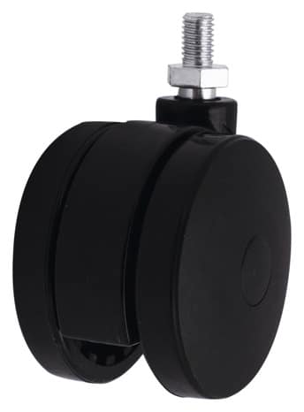 Roulette jumelée pivotante nylon noir - Ø 7,5 cm - 50 kg - Brico Dépôt