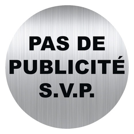 Adhesif aluminium : "Pas de pub S.V.P" - Brico Dépôt