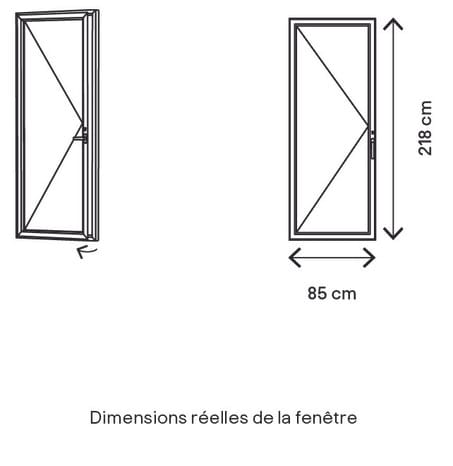 Porte-fenêtre PVC blanc 1 vantail gauche H.215 x l.80 cm - GoodHome - Brico Dépôt