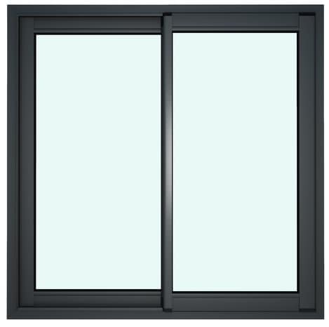 Fenêtre aluminium gris coulissante 2 vantaux h.115 x l.100 cm - GoodHome - Brico Dépôt