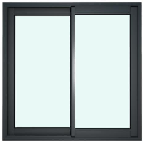 Fenêtre aluminium gris coulissante 2 vantaux h.120 x l.100 cm - GoodHome - Brico Dépôt