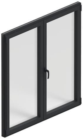 Fenêtre aluminium gris oscillo-battante 2 vantaux h.95 x l.120 cm - GoodHome - Brico Dépôt