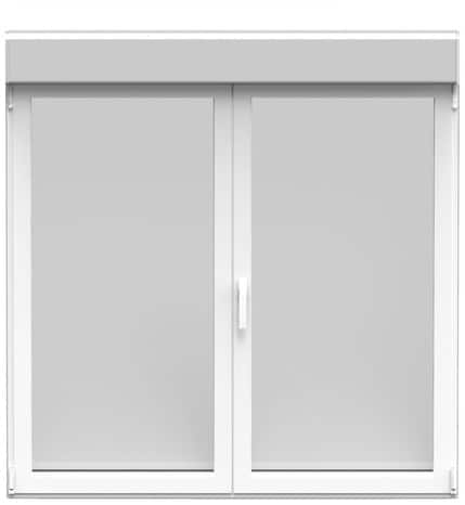 Fenêtre aluminium blanc oscillo-battante 2 vantaux + volet roulant h.105 x l.100 cm - GoodHome - Brico Dépôt